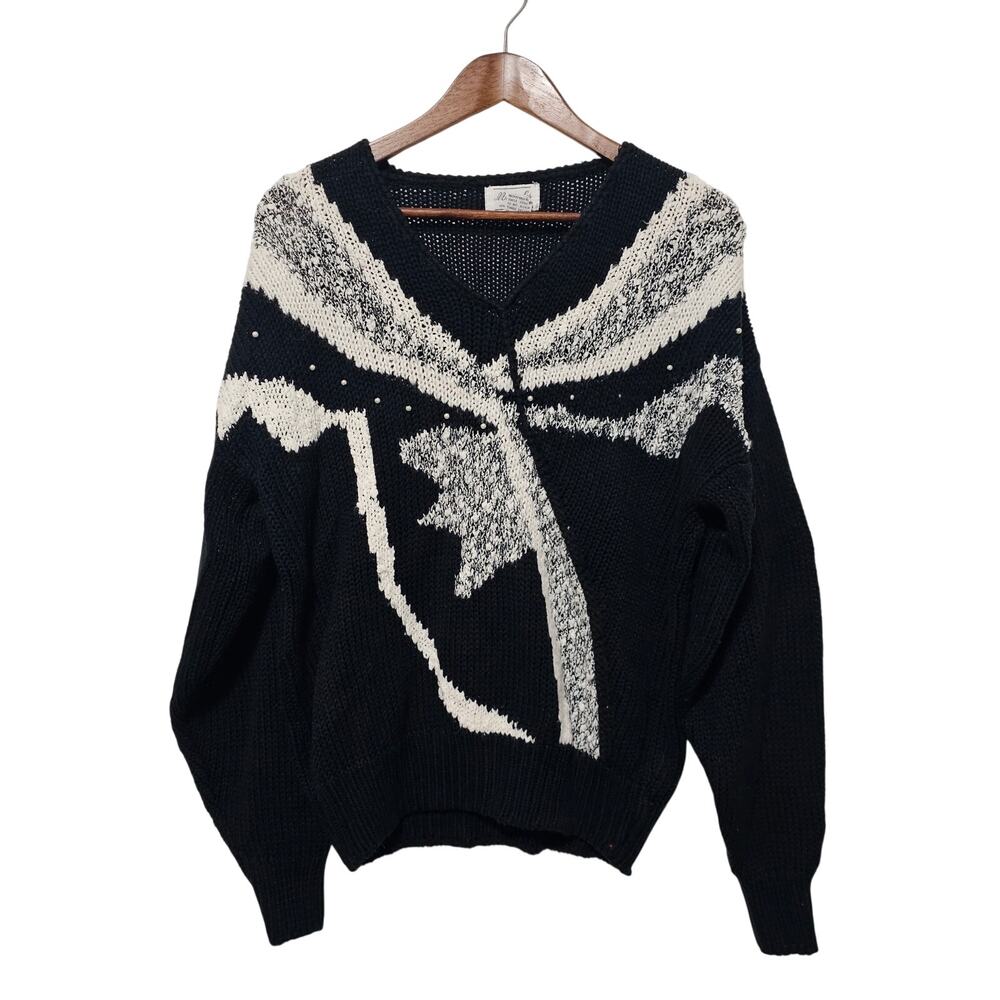Vintage Margules Sweater Women's Size M Beaded Statement Piece Retro Casual